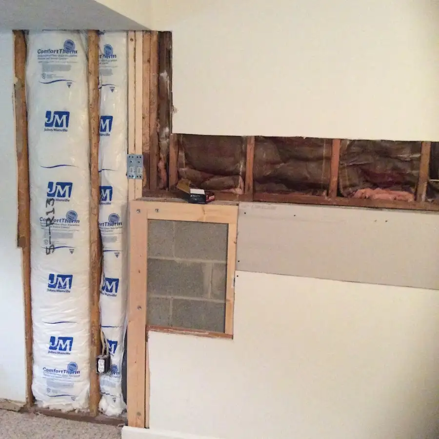 Wall insulation replacement during Contents Cleaning & Restoration in Medway